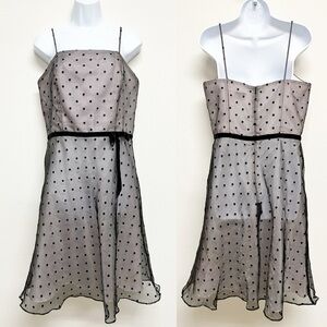 JBS Ltd Vintage Womens Rockabilly Pink Black Polka Dot Fit & Flare Party Dress